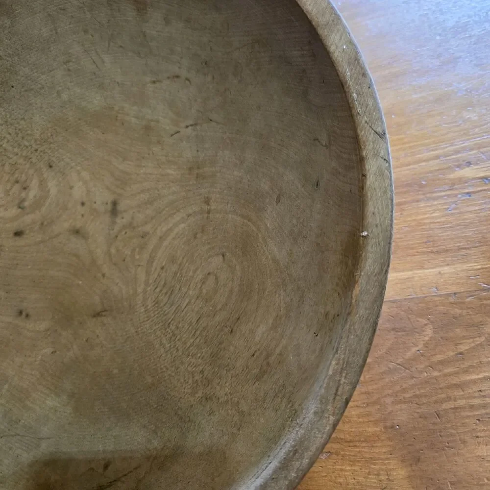 Marquette Wooden Primitive Farmhouse Dough Bowl 14